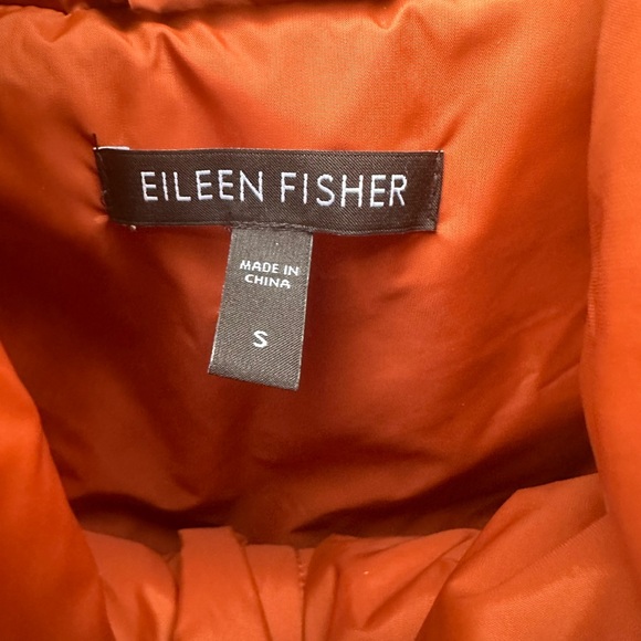 Eileen Fisher Down Vest Women's Small Burnt Orange Full Zip - Picture 9 of 9